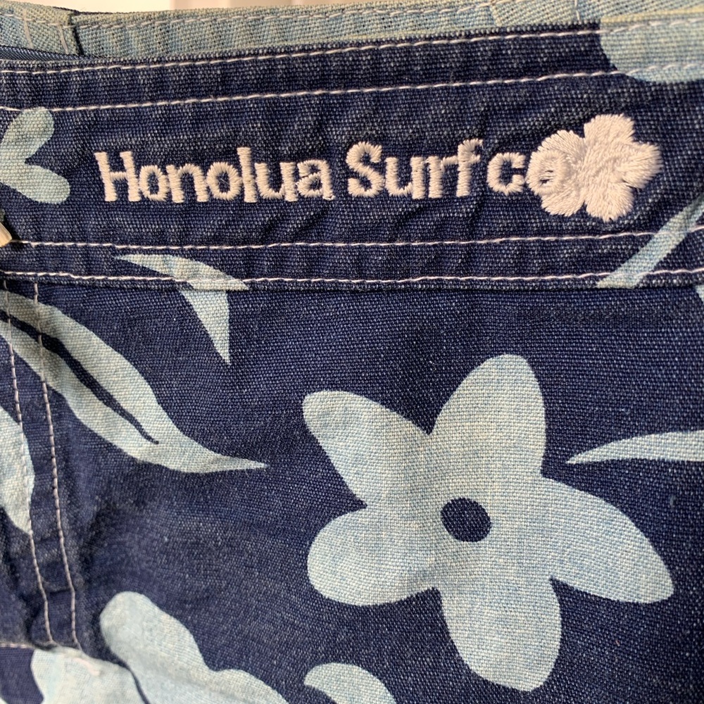 Vintage Honulua Surf 🌊Women’s 🌺 Board Shorts Size 11 Blue Hibiscus Floral - Picture 8 of 12